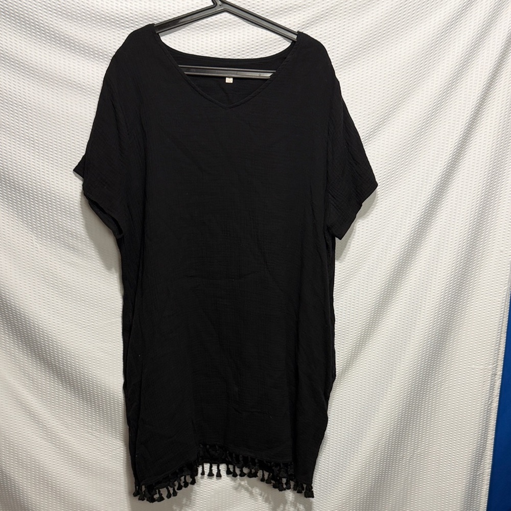 Black Tassel Hem Women's Dress